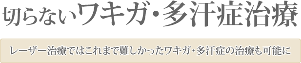 切らないワキガ・多汗症治療